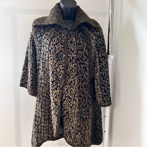 Anthropologie x Curio New York Textured Brown Leopard Print Cardigan